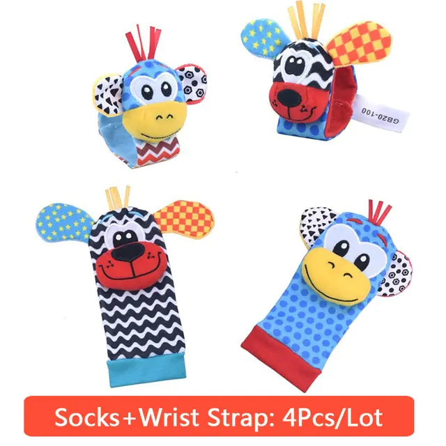 Engaging Plush Socks With Wrist Rattle - WildRoot Explorers