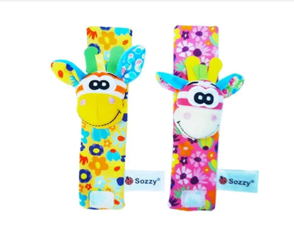 Engaging Plush Socks With Wrist Rattle - WildRoot Explorers