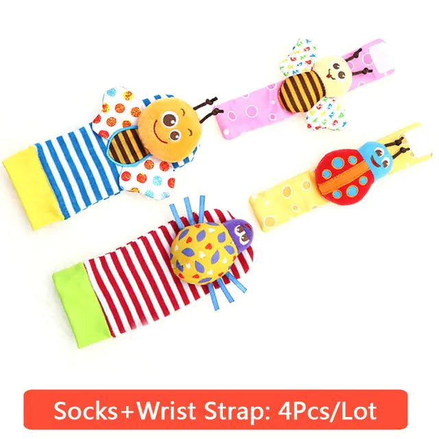 Engaging Plush Socks With Wrist Rattle - WildRoot Explorers