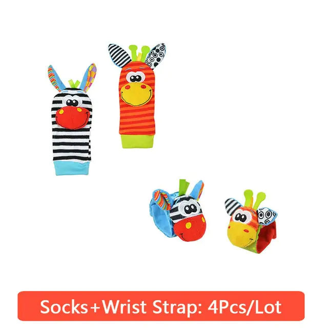 Engaging Plush Socks With Wrist Rattle - WildRoot Explorers