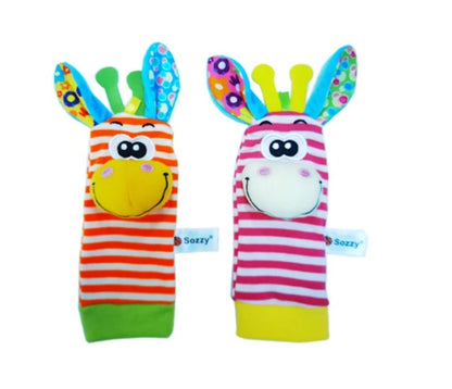 Engaging Plush Socks With Wrist Rattle - WildRoot Explorers