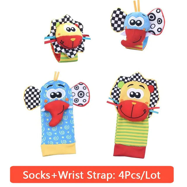 Engaging Plush Socks With Wrist Rattle - WildRoot Explorers